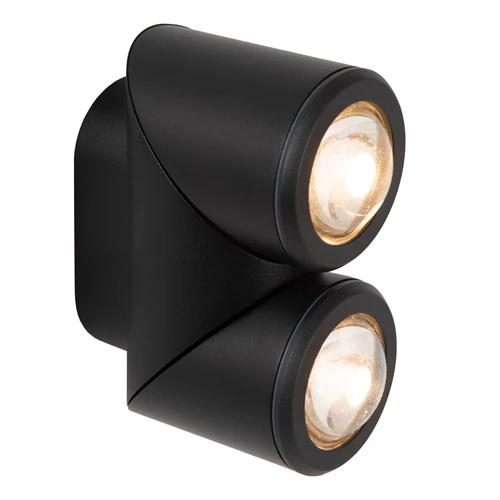 Lucide ERIN - Wall spotlight / Wall light Indoor/Outdoor - LED - 2x5W 2700K - IP65 - Black - detail 1